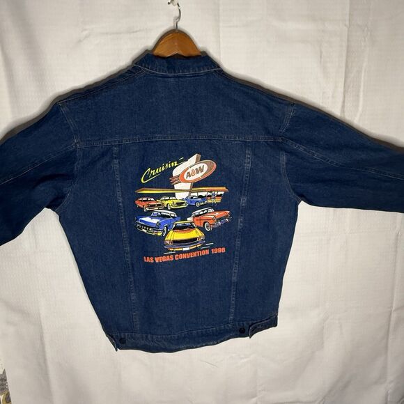 A&W Restraunt Las Vegas Convention 1996 Denim Jacket Brittania Outerwear RARE - Picture 11 of 12